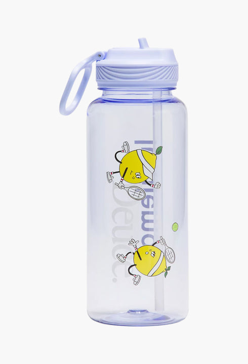 Serene Blue - Back to Life Clear Bottle 32oz Straw Lid Tennis Graphic - GLAM MODA